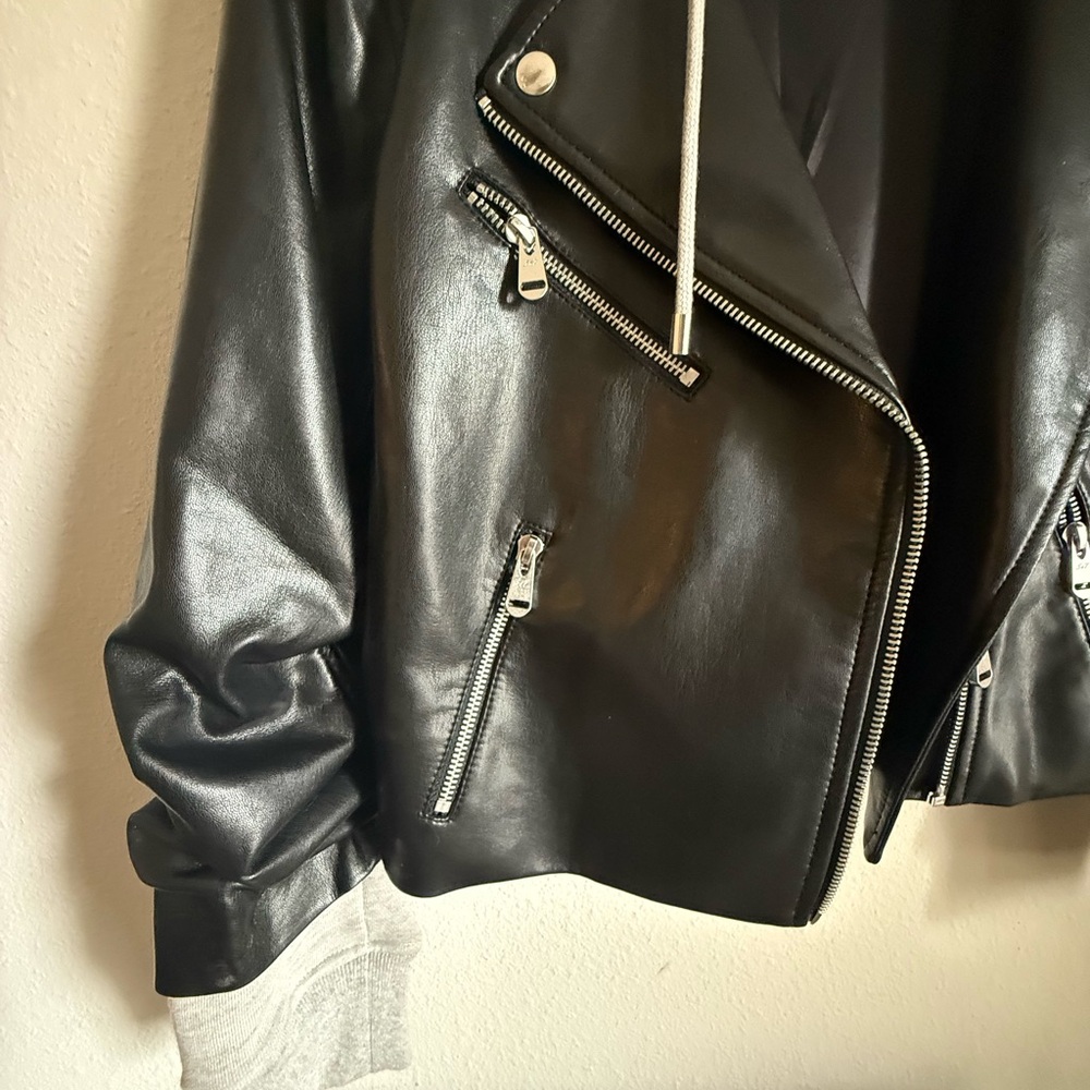 Cinq à Sept Evie Hooded Faux Leather Jacket - Picture 9 of 11